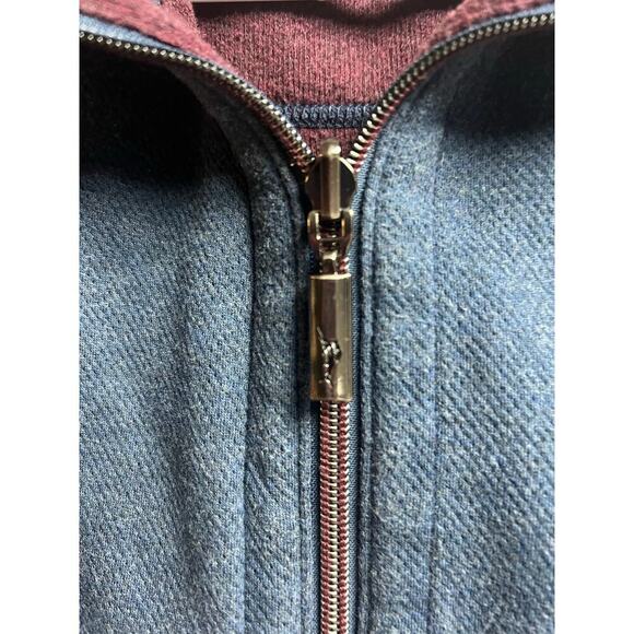 Tommy Bahama Men's Flipshore Reversible Full Zip Vest Coastline Heather Medium - Picture 3 of 6